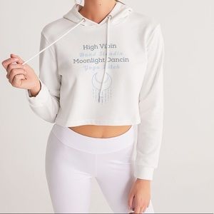 Yoga Bitch High Vibin Boho Dreamcatcher Cropped Hoodie NWT